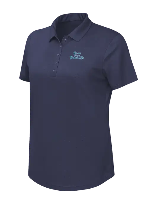 Callaway Womens Birdseye Navy Polo w/Beach Life Text Logo