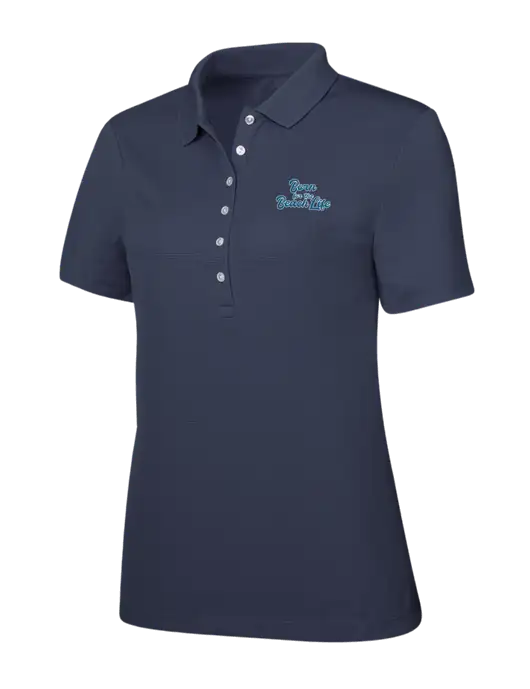 Callaway Womens Ottoman Navy Polo w/Beach Life Text Logo