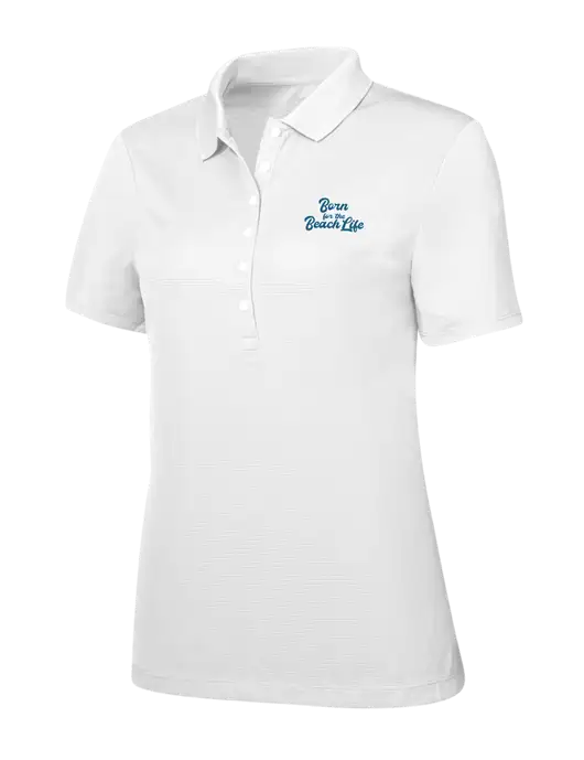 Callaway Womens Ottoman Bright White Polo w/Beach Life Text Logo