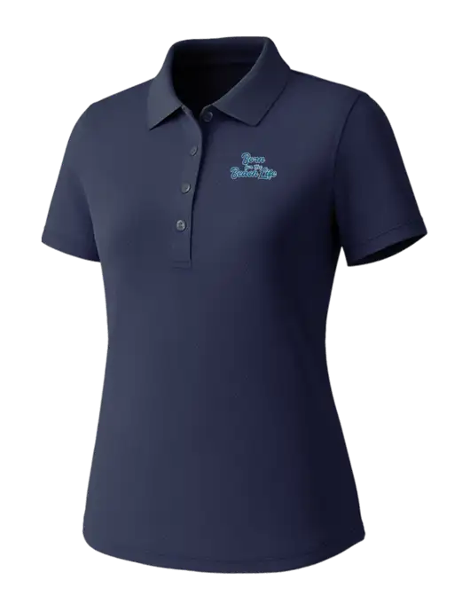 Callaway Womens Core Navy Performance Polo w/Beach Life Text Logo