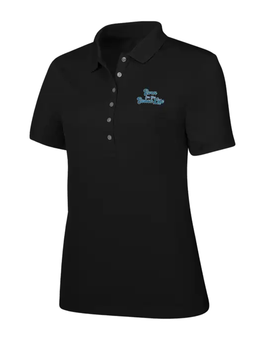 Callaway Womens Ottoman Black Polo w/Beach Life Text Logo