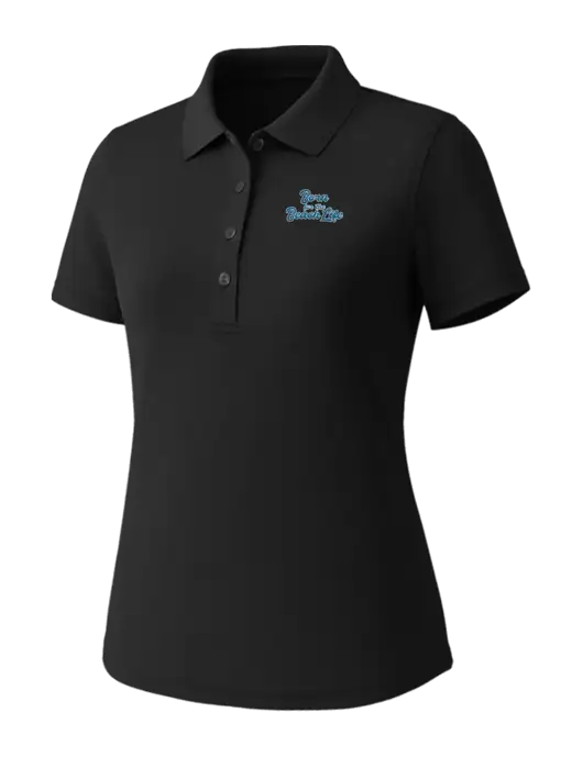Callaway Womens Core Black Performance Polo w/Beach Life Text Logo