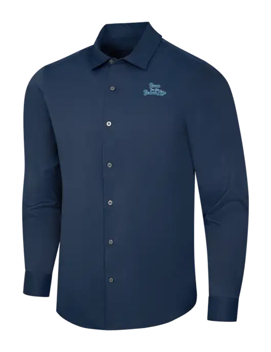 Navy City Stretch Shirt w/Beach Life Text Logo