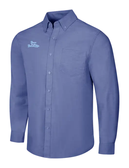Navy SuperPro Oxford Shirt w/Beach Life Text Logo