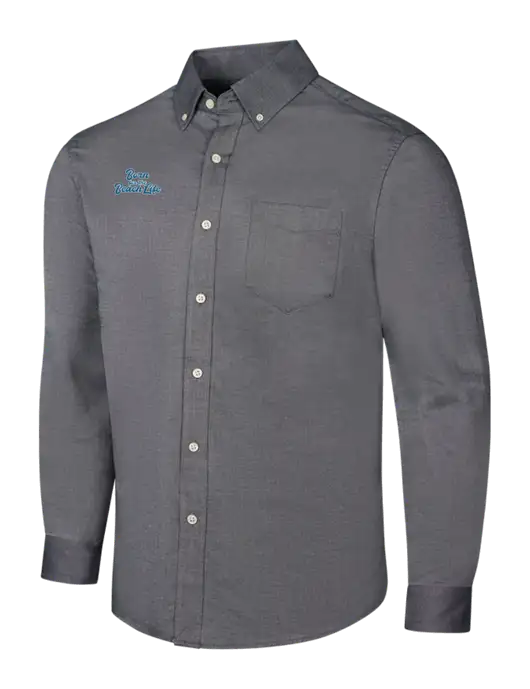 Dark Grey SuperPro Oxford Shirt w/Beach Life Text Logo