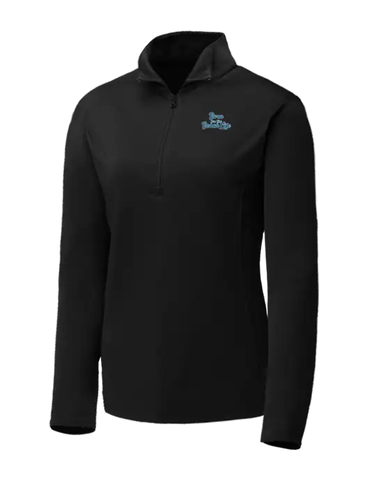 Black Womens Posicharge Competitor ¼ Zip Pullover w/Beach Life Text Logo