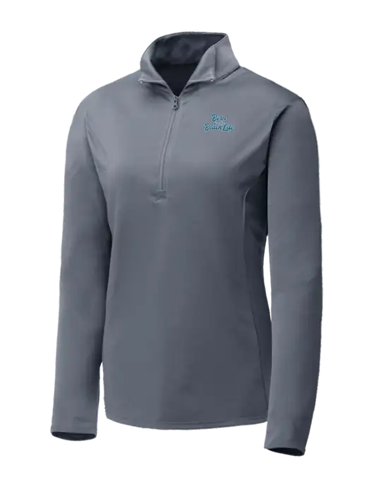 Medium Grey Womens Posicharge Competitor ¼ Zip Pullover w/Beach Life Text Logo