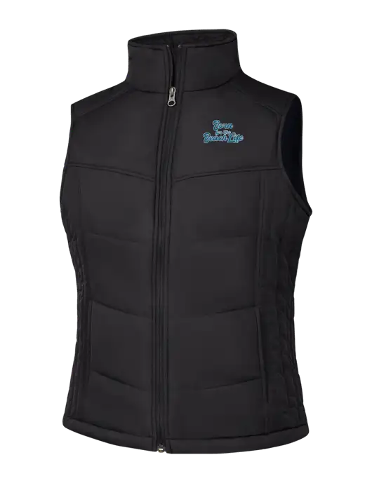 Womens Black/Black Vest w/Beach Life Text Logo