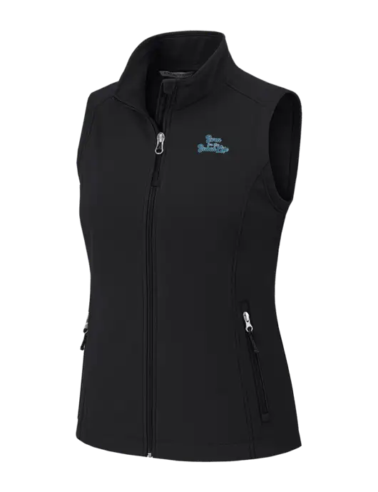 Black Womens Core Soft Shell Vest w/Beach Life Text Logo