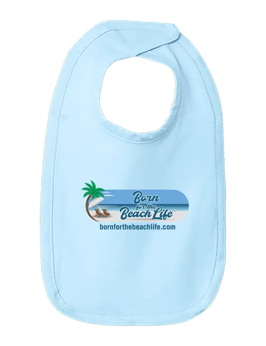 Rabbit Skins Light Blue Infant Premium Jersey Bib w/Beach Life Logo