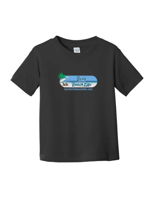 Rabbit Skins Black Toddler Fine Jersey Tee w/Beach Life Logo