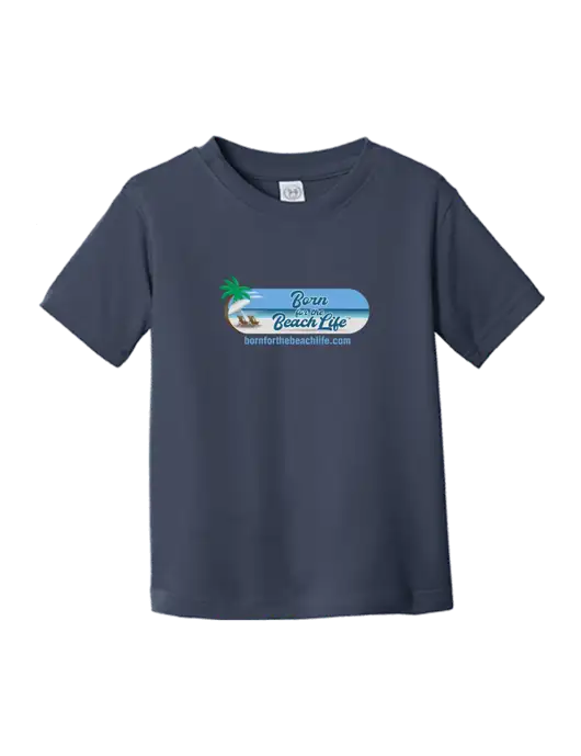 Rabbit Skins Navy Toddler Fine Jersey Tee w/Beach Life Logo
