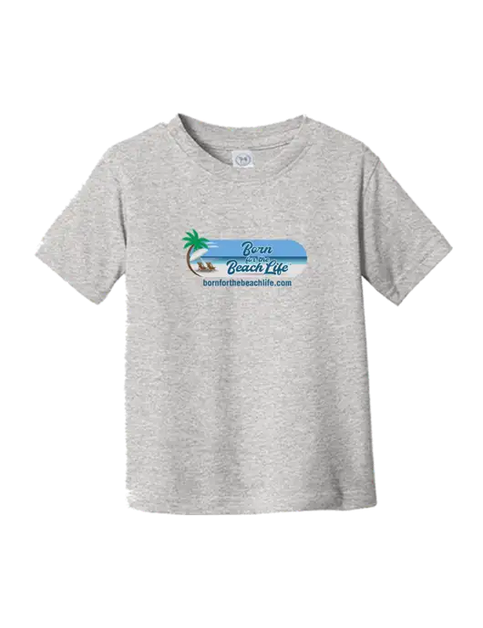 Rabbit Skins Light Grey Heather Toddler Fine Jersey Tee w/Beach Life Logo