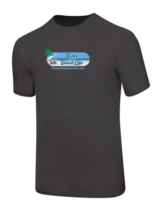 Ring Spun Charcoal 4.5 oz T-Shirt w/Beach Life Logo