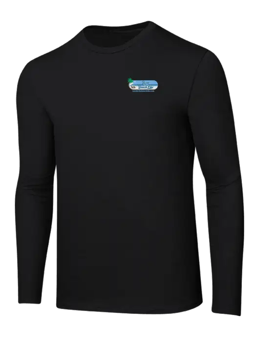 Ring Spun Jet Black 4.5 oz Long Sleeve T-Shirt w/Beach Life Logo