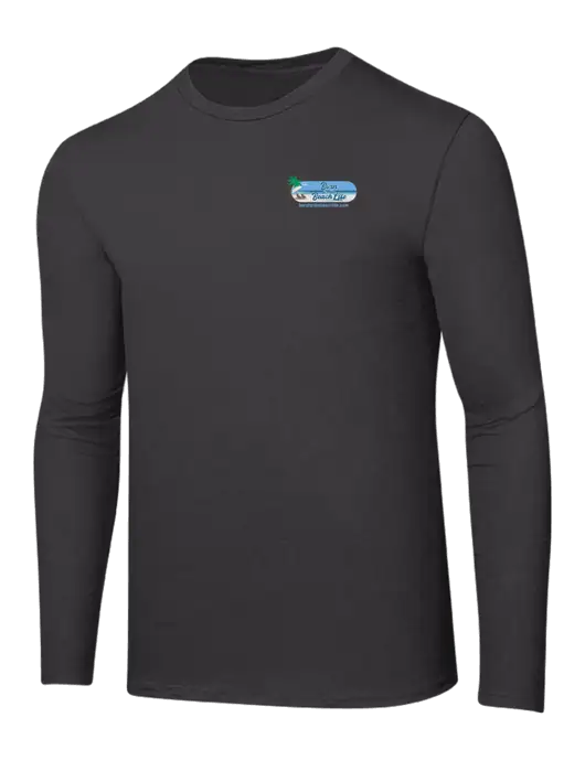 Ring Spun Charcoal 4.5 oz Long Sleeve T-Shirt w/Beach Life Logo
