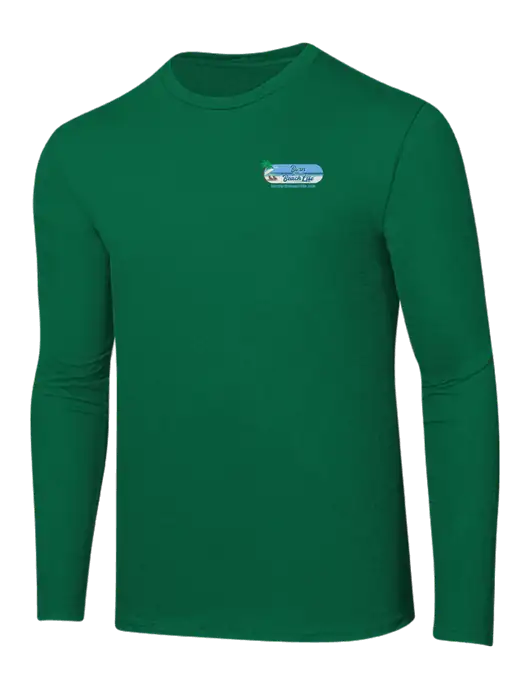 Ring Spun Kelly Green 4.5 oz Long Sleeve T-Shirt w/Beach Life Logo