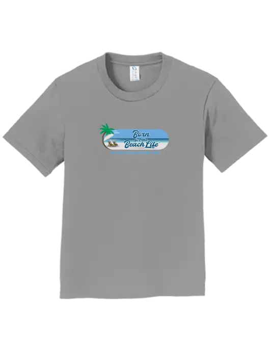 Youth Ring Spun Medium Grey 4.5 oz T-Shirt w/Beach Life Logo