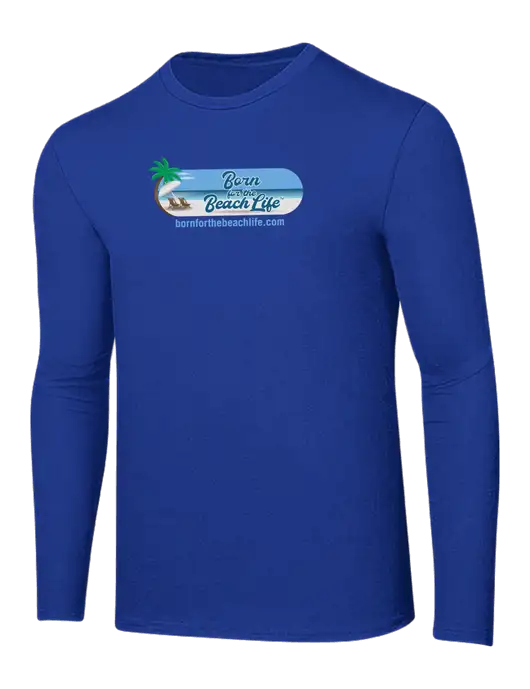 Ring Spun True Royal 4.5 oz Long Sleeve T-Shirt w/Beach Life Logo