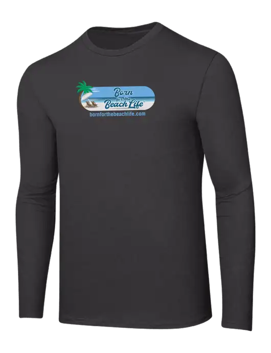 Ring Spun Charcoal 4.5 oz Long Sleeve T-Shirt w/Beach Life Logo