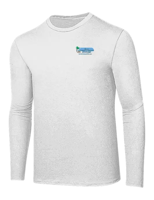 Ring Spun White 4.5 oz Long Sleeve T-Shirt w/Beach Life Logo