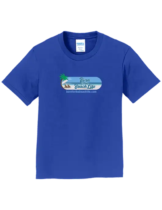 Youth Ring Spun Royal 4.5 oz T-Shirt w/Beach Life Logo