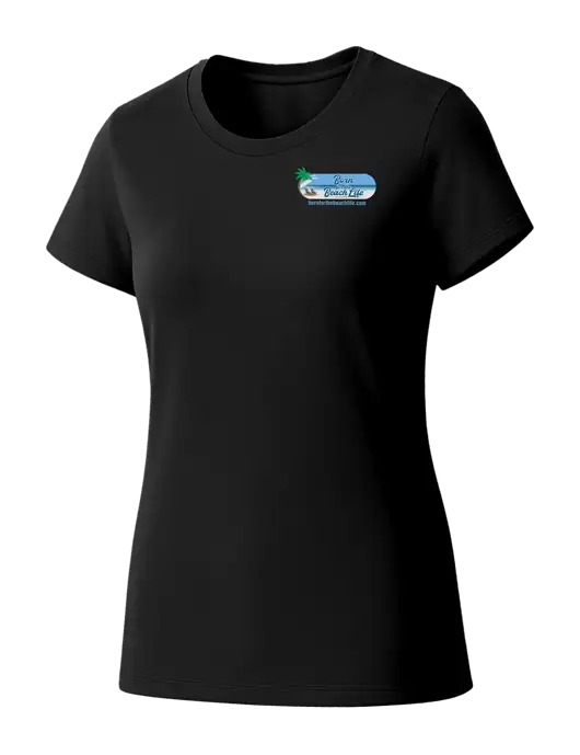 Womens Seriously Soft Black T-Shirt w/Beach Life Logo
