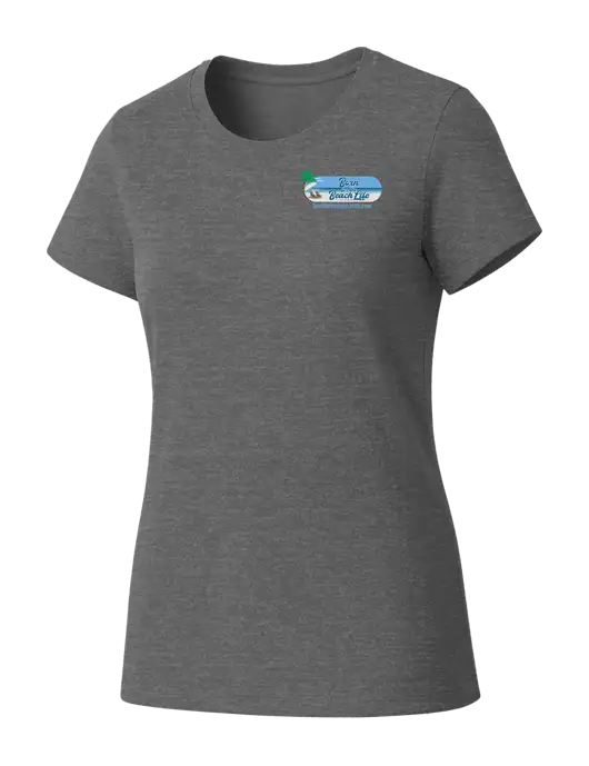 Womens Seriously Soft Grey Frost T-Shirt w/Beach Life Logo