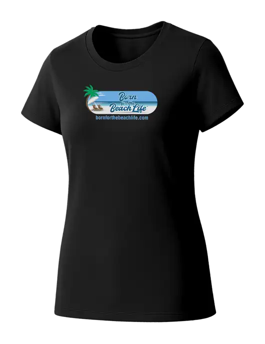 Womens Seriously Soft Black T-Shirt w/Beach Life Logo