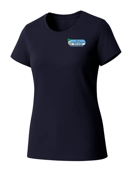 Womens Seriously Soft New Navy T-Shirt w/Beach Life Logo