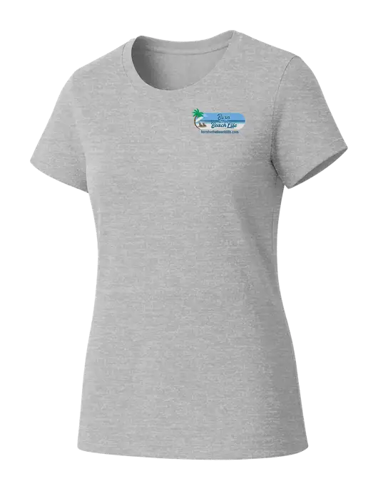 Womens Seriously Soft Light Heathered Grey T-Shirt w/Beach Life Logo