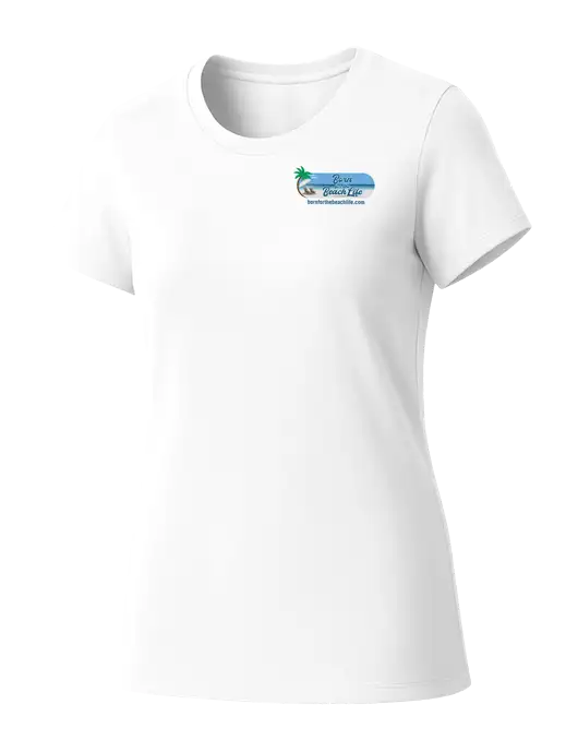 Womens Seriously Soft White T-Shirt w/Beach Life Logo