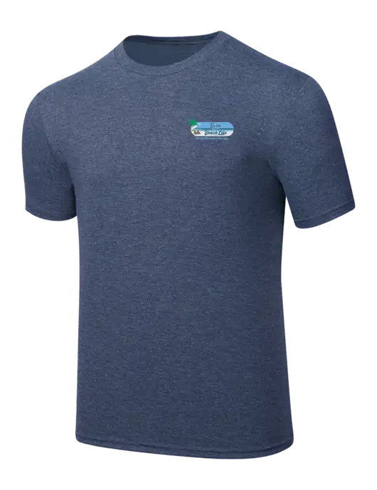 Simply Soft Navy Frost 4.5oz  Poly/Combed Ring Spun Cotton T-Shirt w/Beach Life Logo
