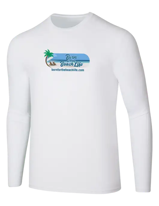 Seriously Soft White Long Sleeve T-Shirt w/Beach Life Logo