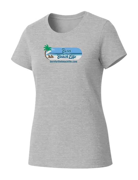 Womens Seriously Soft Light Heathered Grey T-Shirt w/Beach Life Logo