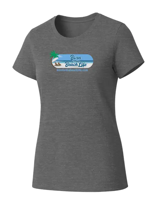 Womens Seriously Soft Grey Frost T-Shirt w/Beach Life Logo