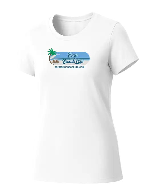 Womens Seriously Soft White T-Shirt w/Beach Life Logo