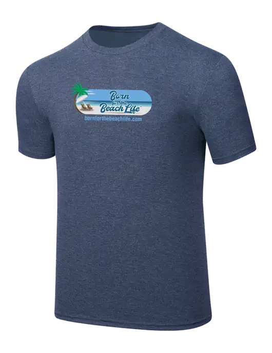 Simply Soft Navy Frost 4.5oz  Poly/Combed Ring Spun Cotton T-Shirt w/Beach Life Logo
