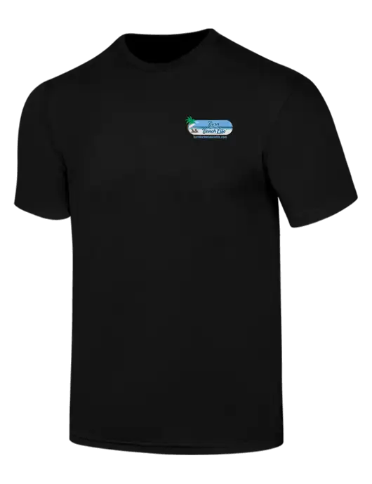 Simply Soft Black 4.5oz  Poly/Combed Ring Spun Cotton T-Shirt w/Beach Life Logo