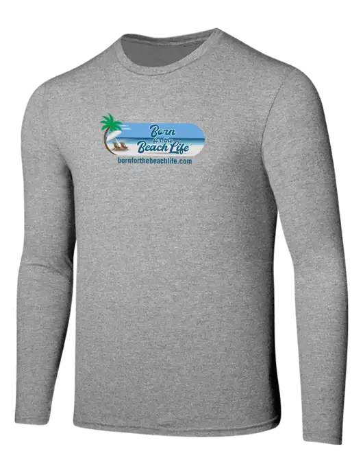 Seriously Soft Light Heathered Grey Long Sleeve T-Shirt w/Beach Life Logo
