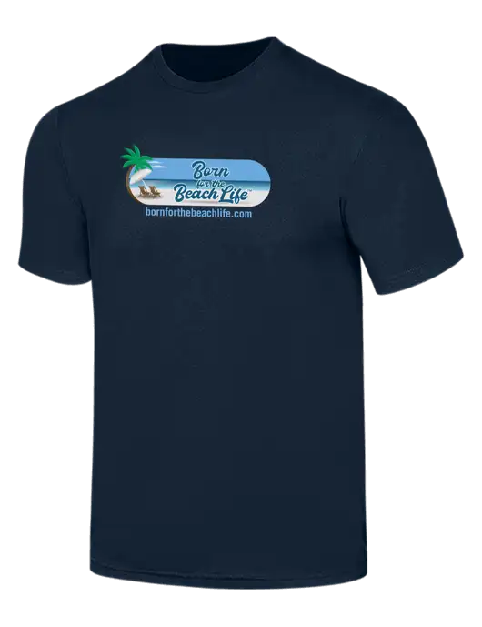 Simply Soft Navy 4.5oz  Poly/Combed Ring Spun Cotton T-Shirt w/Beach Life Logo