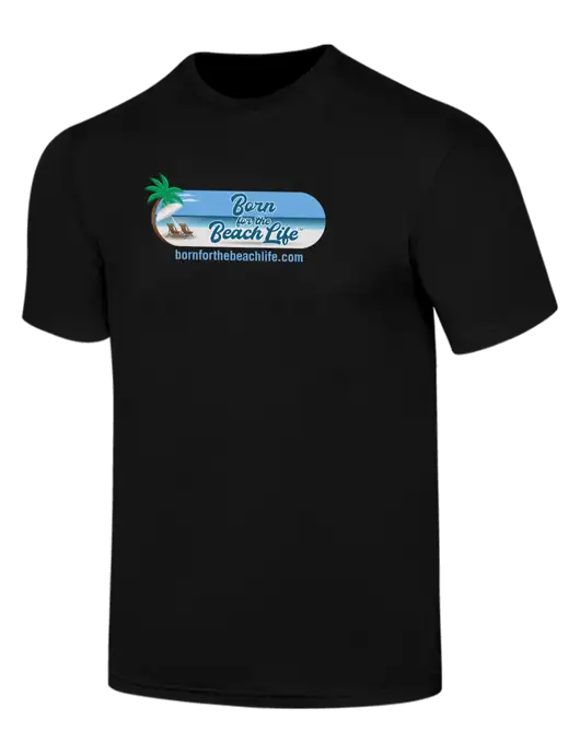 Simply Soft Black 4.5oz  Poly/Combed Ring Spun Cotton T-Shirt w/Beach Life Logo