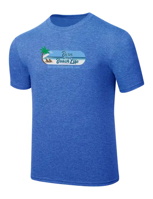 Simply Soft Royal Frost 4.5oz  Poly/Combed Ring Spun Cotton T-Shirt w/Beach Life Logo