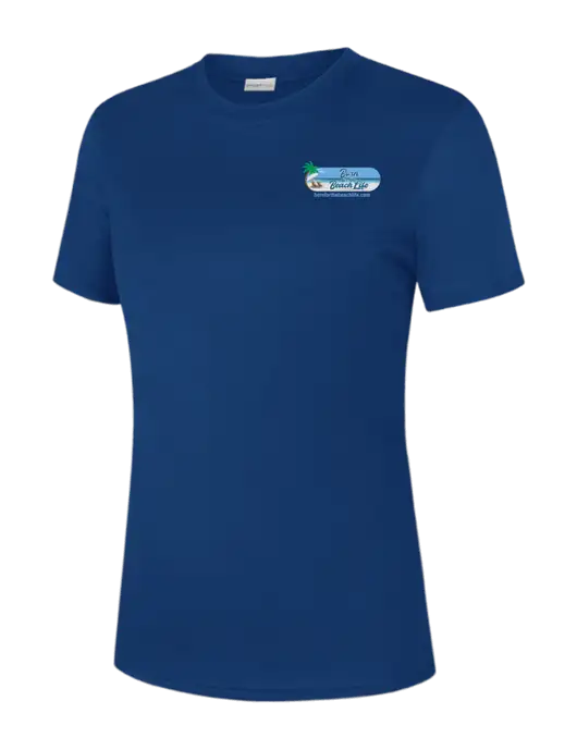 Womens Royal PosiCharge Competitor Tee w/Beach Life Logo