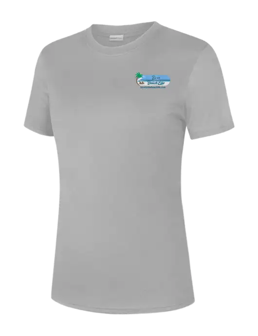  Womens Light Grey PosiCharge Competitor Tee w/Beach Life Logo