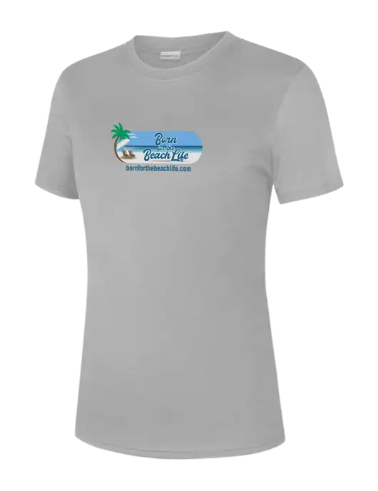  Womens Light Grey PosiCharge Competitor Tee w/Beach Life Logo