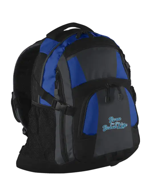 Urban Royal/Grey/Black Laptop Backpack w/Beach Life Text Logo