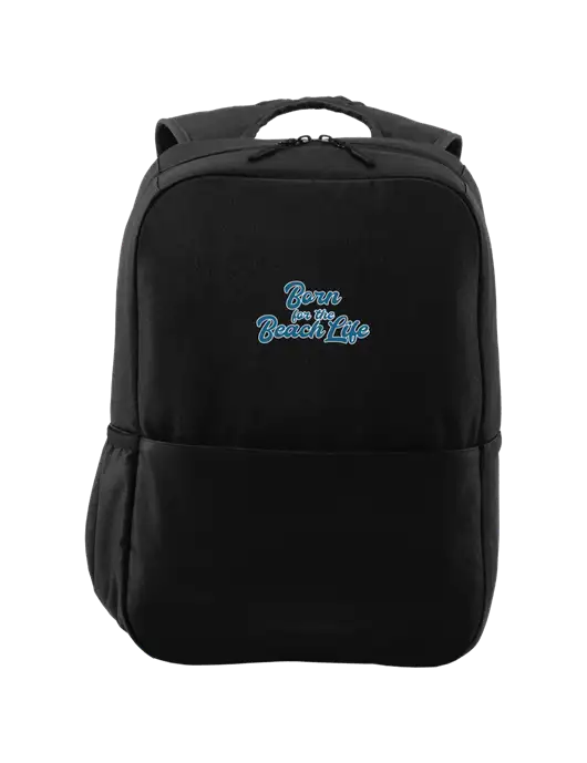 Access Square Laptop Black Backpack w/Beach Life Text Logo