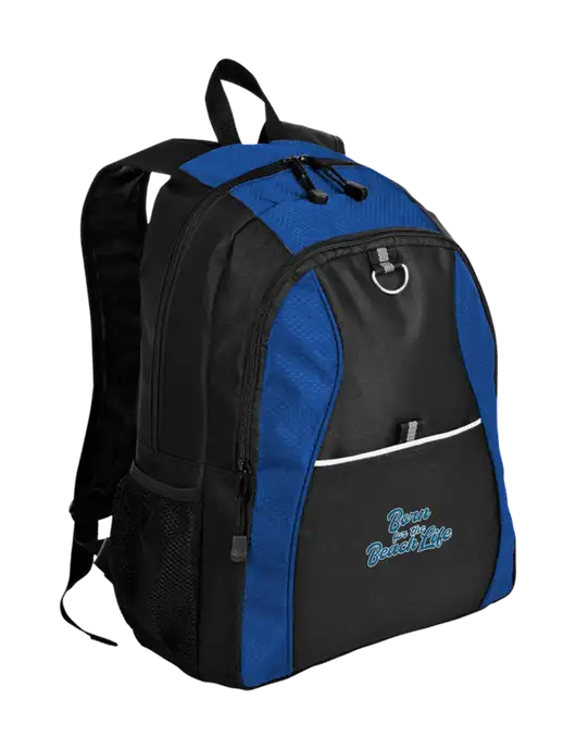 Honeycomb Twilight Blue/Black Backpack w/Beach Life Text Logo