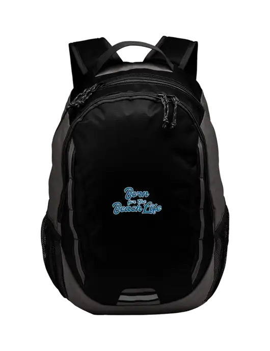 Ridge Black/Dark Charcoal Laptop Backpack w/Beach Life Text Logo